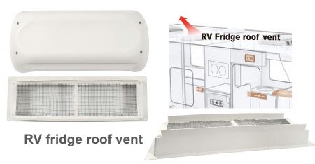屋根上RV冷蔵庫の換気口の作業